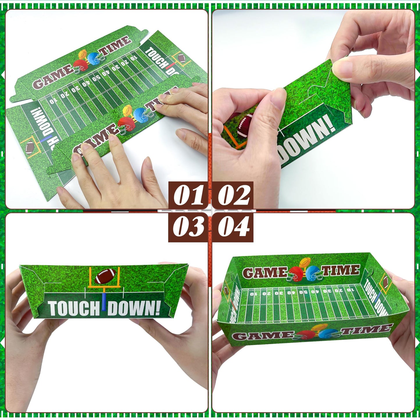 OHOME Football Party Supplies - 40 Pack Football Party Decorations 2026 | Football Plates Disposable Trays for Football Party Favors - Football Accessories Decor for Birthday Party