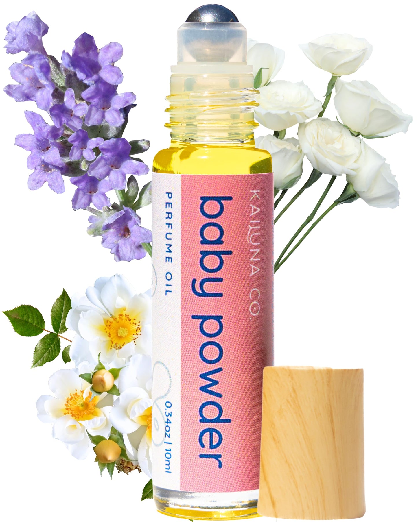 Kailuna Co. Baby Powder Pure Essential and Fragrance Oil Perfume Roll On with Pure Organic Jojoba Oil, Alcohol Free, Handmade in California