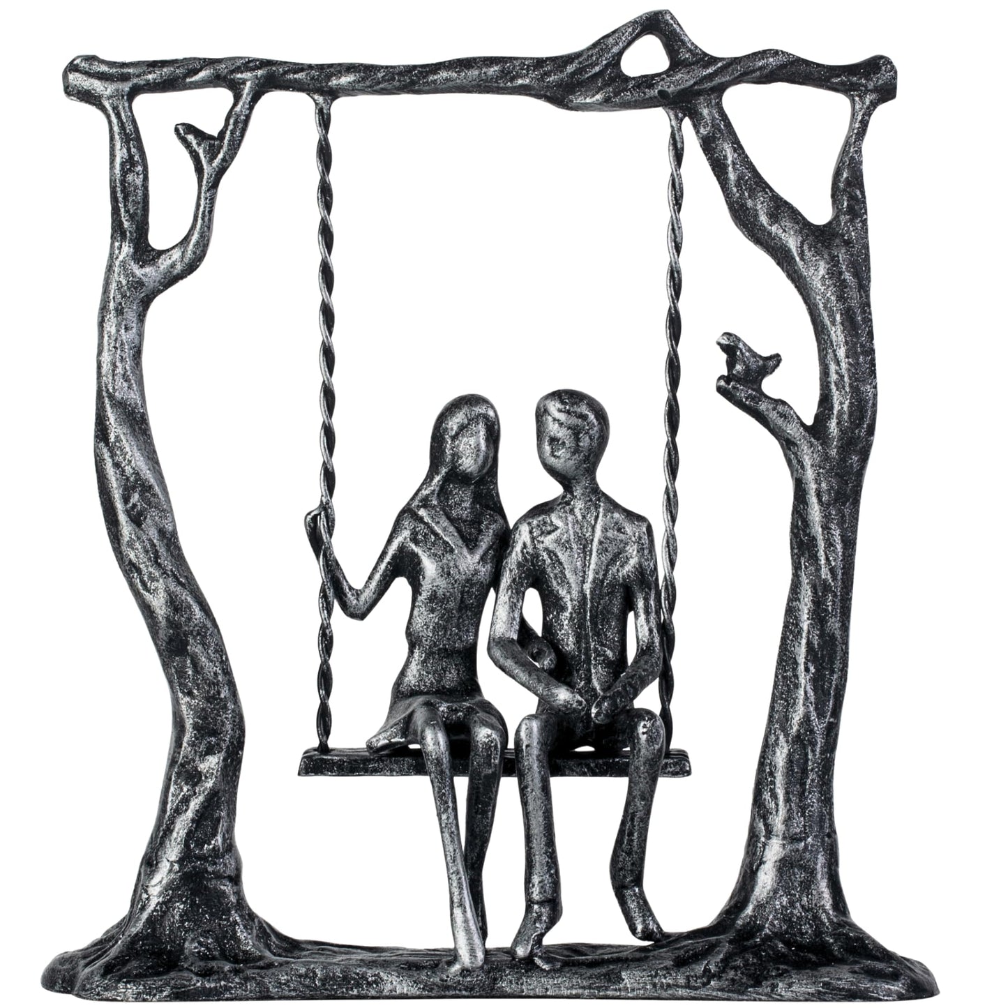 SENNESY 6th Anniversary Iron Sculpture Gift – Romantic Couple Statue for Her, Handcrafted Black Metal Decor – Wedding, Valentine’s, Birthday Keepsake