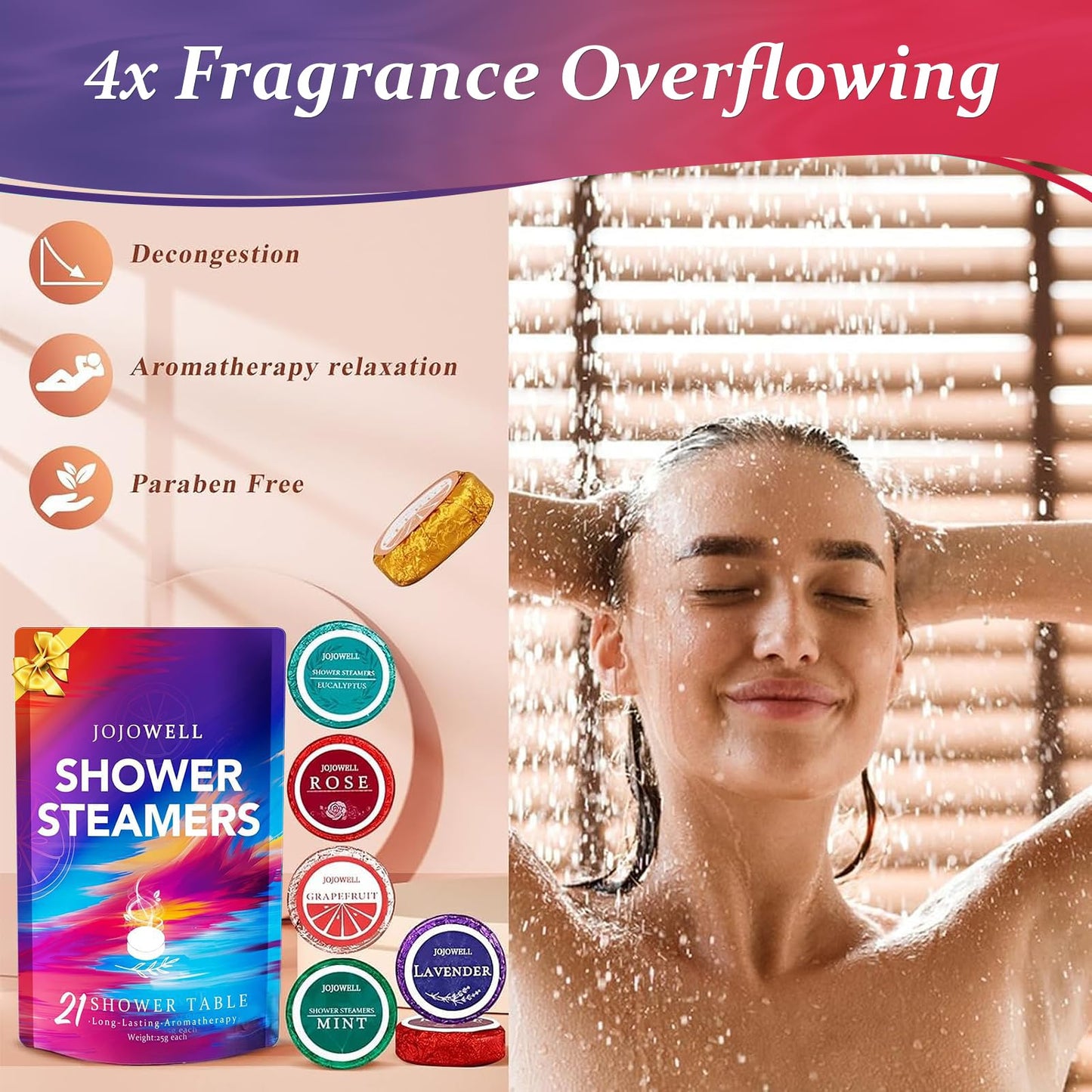 Shower Steamers Aromatherapy - 21Pcs Birthday Gifts for Women, Wife, Mom, Essential Oil, Nasal Relief, Self Care Home Spa Gifts for Women, Teacher Appreciation Gift for Her