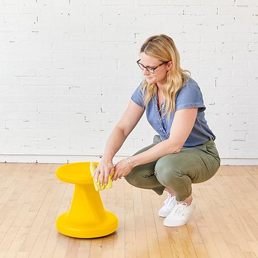 ECR4Kids Twist Wobble Stool, 14in Seat Height, Active Seating, Yellow
