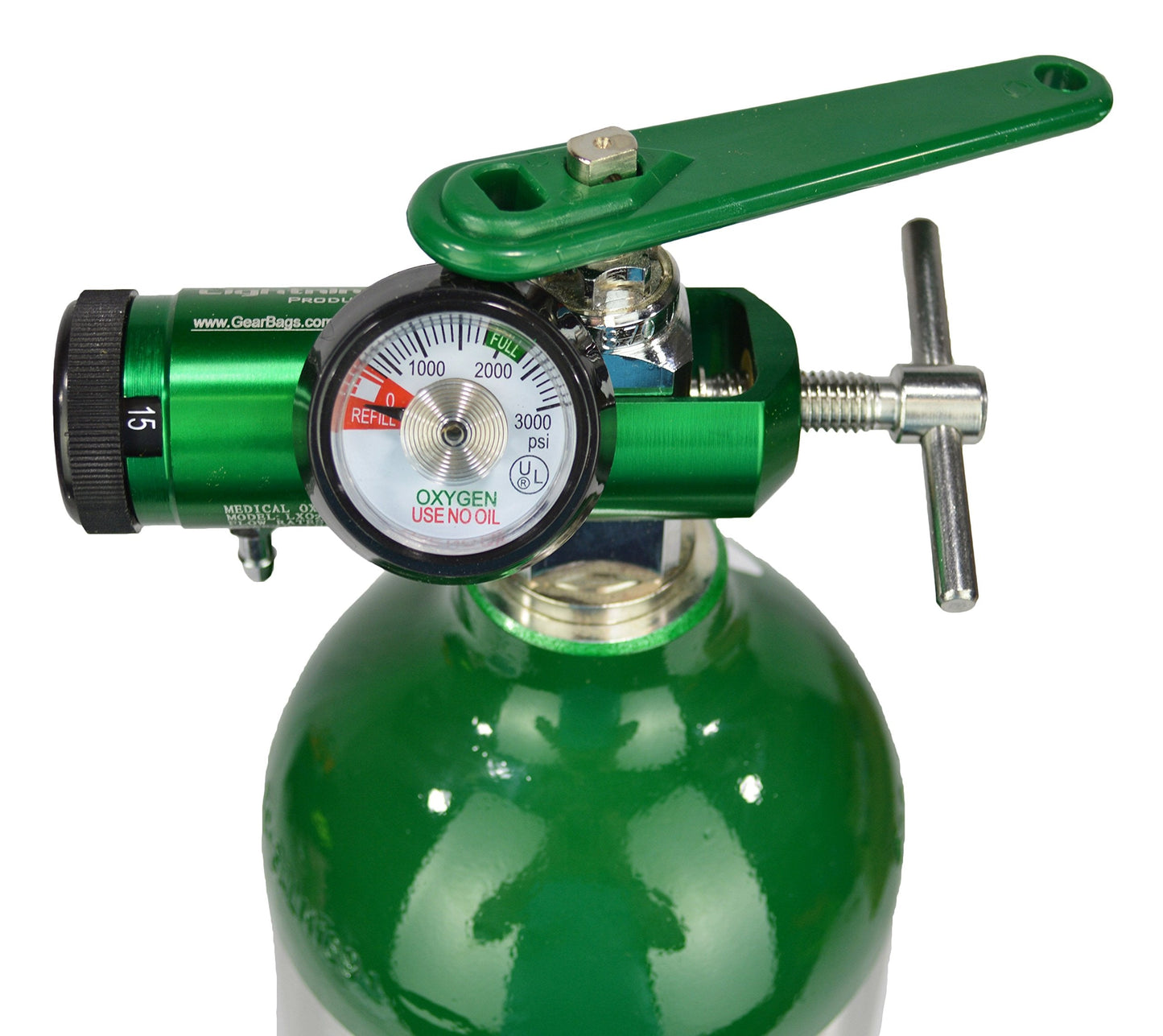 Lightning X Products O2 Mini Oxygen Regulator CGA-870 Gauge Flow Rate 0-15lpm with Wrench