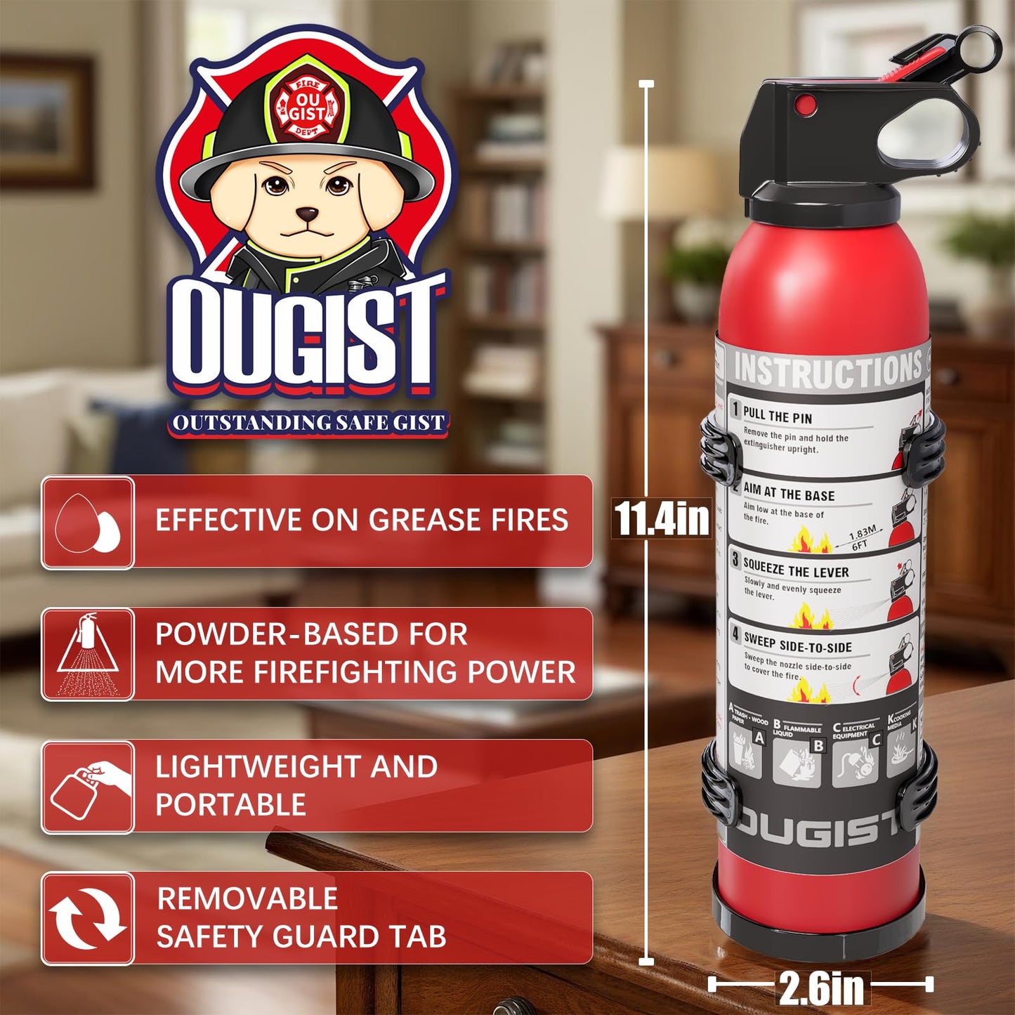 Small Fire Extinguisher for Home & Car – (2-Pack, 1.32lb Each) Portable Dry Chemical Fire Extinguishing Spray | For Kitchen Grease, Electrical, Vehicle & Garage Fires, Easy to Use