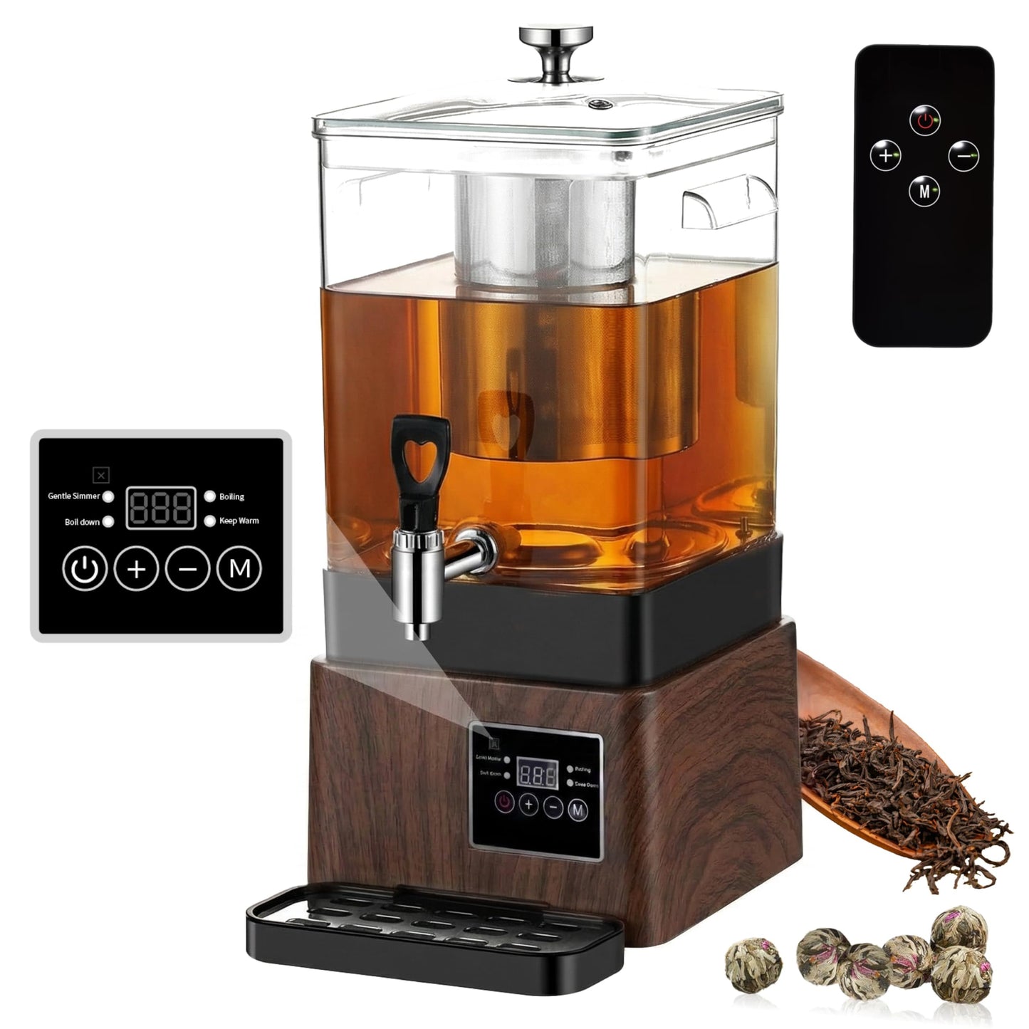 GKFF Tea Maker Machine, 10L 65 Cups Multi Functional Tea Dispenser Pot with Removable Infuser, Hot Water Urn for Flower Blooming & Iced Tea Maker, Catering Large Drink Dispenser, Commercial Tea Urn