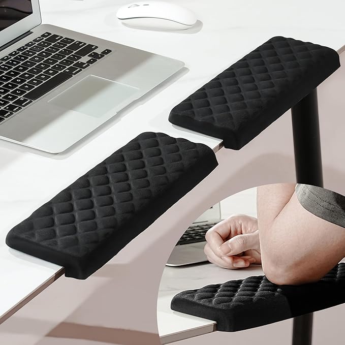 MEKASS L-Shaped Desk Elbow Pad for Desk, Memory Foam Elbow Support Padding with Non-Slip, 2-Piece Ergonomic Desk Edge Cush...