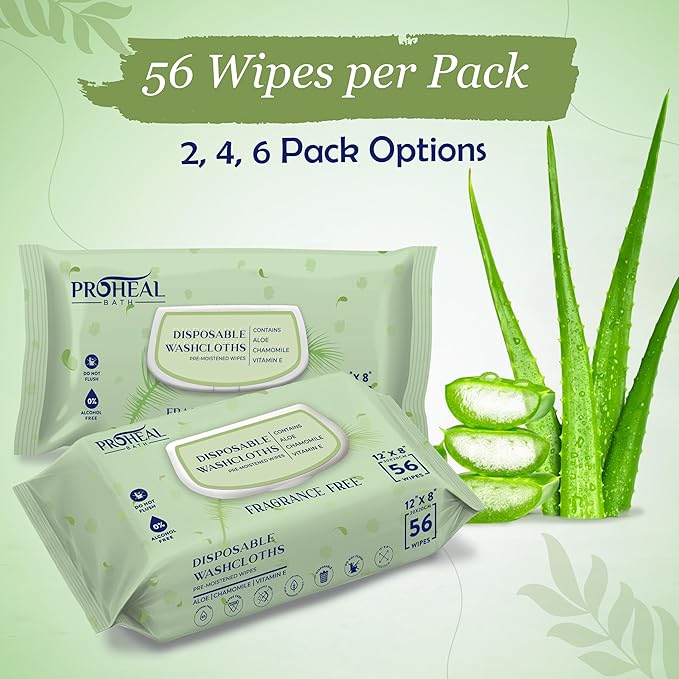 X Large Wet Wipes for Adults - 4 Pack of 12"x8" Disposable Incontinence Wipes for Elderly - Fragrance Free Body Wipes - for Bathroom and Travel