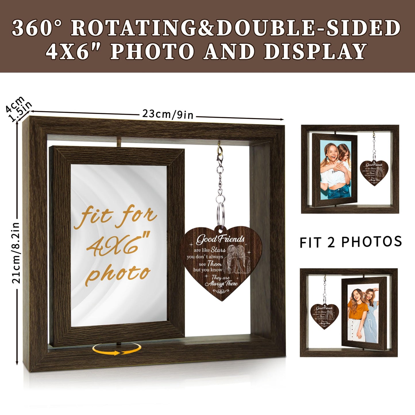 DONBEIDIU Best Friends Picture Frame, Friendship Gifts for Women Christmas, Best Friend Birthday Gift, Friendship Photo Frame 4x6, Graduation Long Distance Gifts for Best Friend Bestie BFF Soul Sister