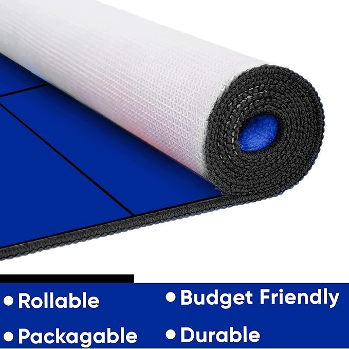 Kids Carpet Blocks Seating Classroom Rug Blue with 24 Squares, 7'6" x 12' Rectangle Educational Rug for Home or School Learning Area | Area Rug for Kids