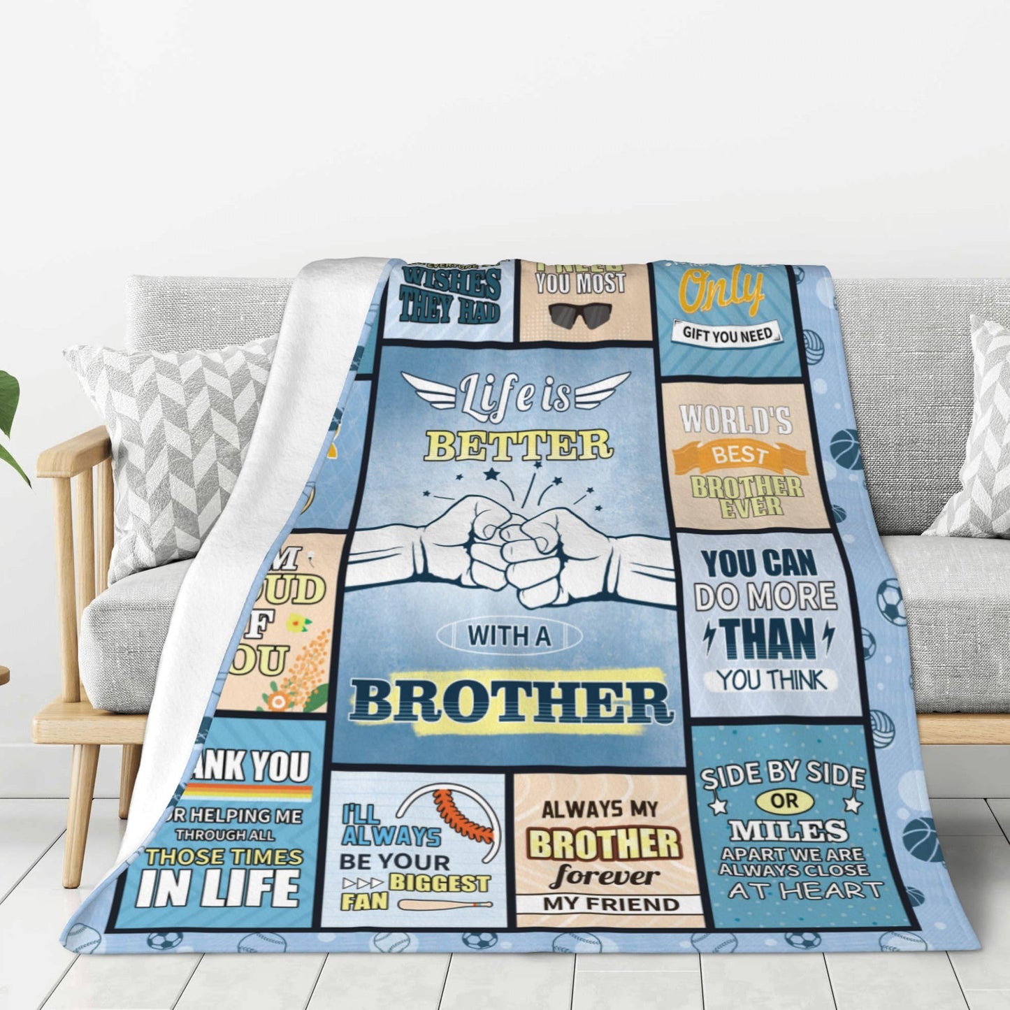 LekinGift Brother Gifts, Gifts for Brother from Brothers to My Brother's Blanket 60''x50'' Best Gift for Fathers Day Birthday Valentines Christmas Day Bday Present for Brothers, Bro Gift for Men