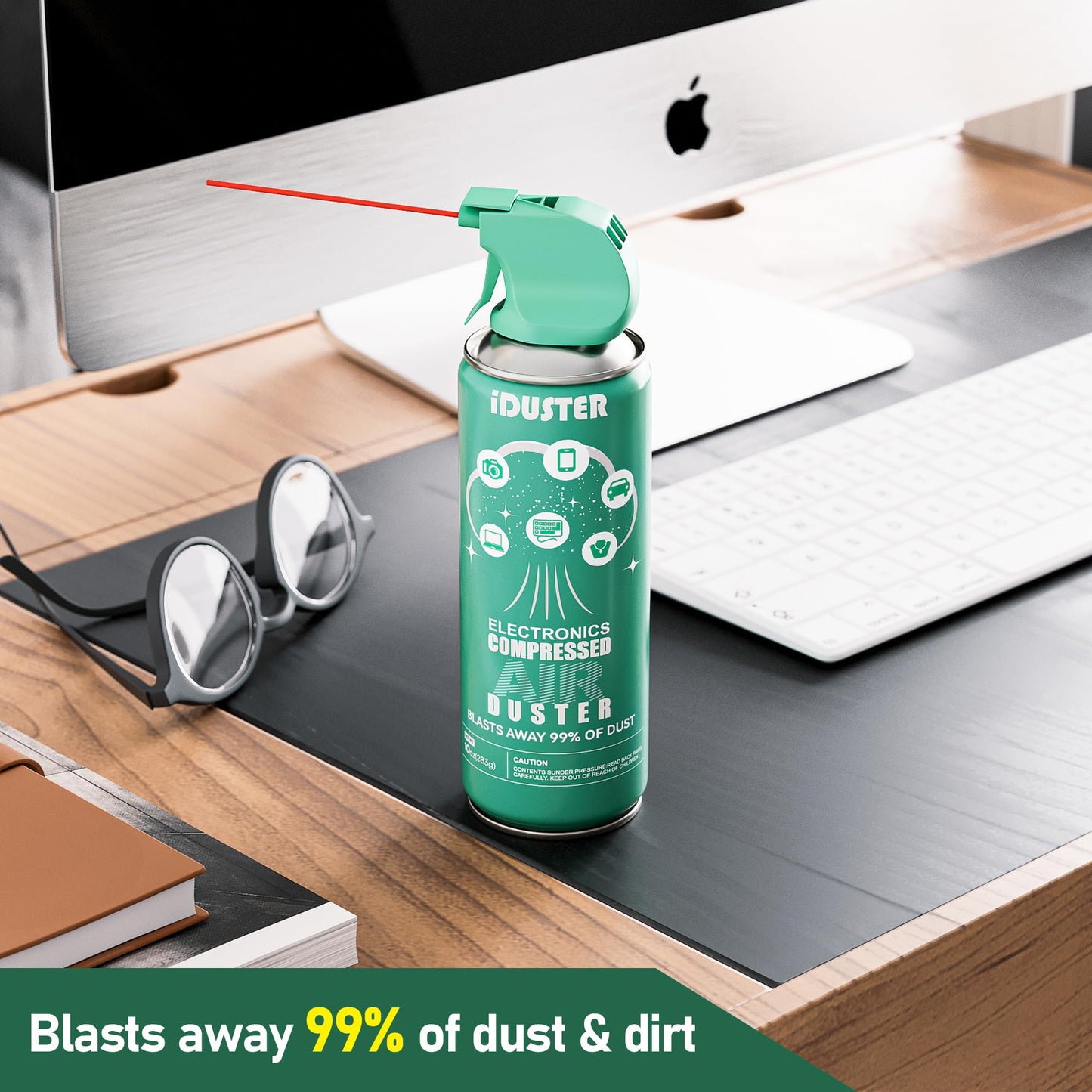 Iduster Compressed Air Duster For Electronics - Disposable Cleaning Duster Compressed Air Can For Computer And Keyboard, 6 Packs