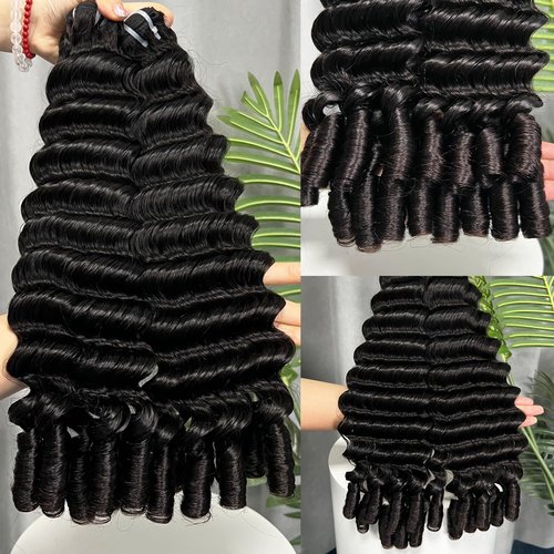 Lemoda Burmese Deep Wave Bundles Human Hair 14 14 14 Inch 100% Unprocessed Raw Human Hair Loose Deep Wave 3 Bundles Extensions 15A Raw Burmese Curly Bundles Natural Color