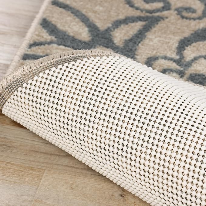 Superior Rio Reversible Rug Pad, Non-Slip, Non-Skid, Thick Mesh Design, Floor Protector, Padding, Furniture Gripper Mat, Slide Stopper, Foam Grip, Polymer Coated Polyester, 2' 6" x 8', Cream