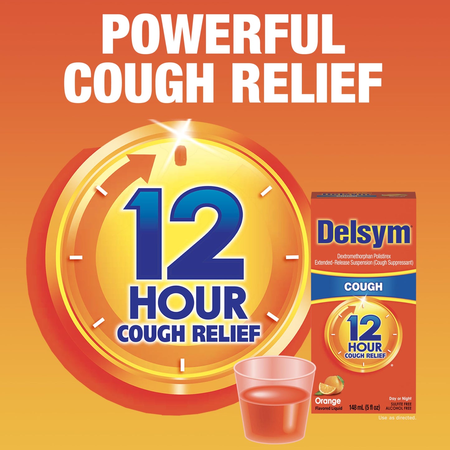 Delsym 12 Hour Cough 5 oz. and Nighttime Fast Relief 6oz, Combo Pack