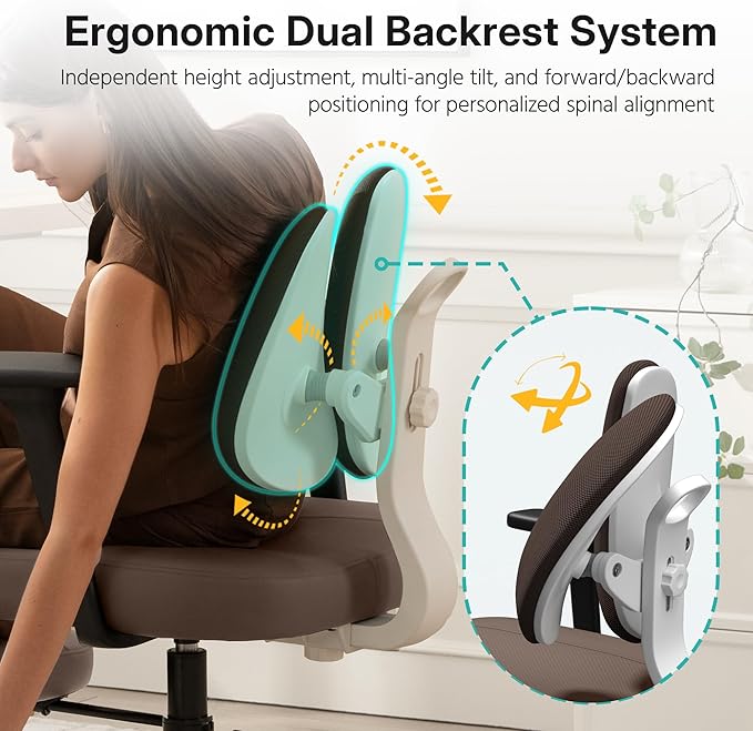 AreShark Criss Cross Office Chair with Armrest Wheels & Stretchable Rotating Footrest, Ergonomic Cross Legged Swivel Chair with Back Support& Adjustable Height for Yoga Kneeling Meditation Home Office