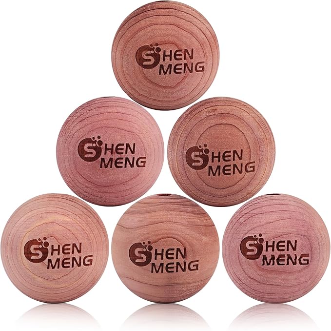 Shoe Deodorizer Balls, Sneaker Balls with Natural Woody Scent, 6pcs Odor-Fighting Shoe Freshener Balls, Odor Eliminators for Boots, Gym Bag, Closet, Locker, Hamper, Drawer
