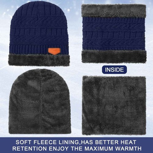 Liitrsh 72 Pcs Winter Beanie Hat Scarf Touchscreen Gloves Set Includes 24 Warm Winter Hat 24 Knit Neck Warmer 24 Touch Screen Mittens with Fleece Lined for Men Women, 6 Colors