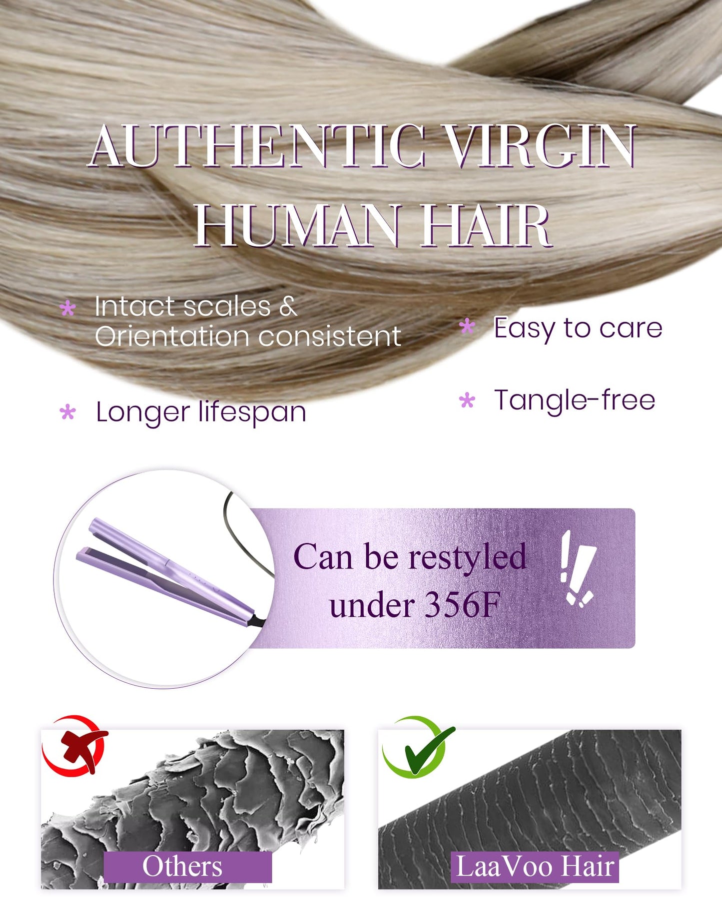 LaaVoo U Tip Hair Extensions Human Hair Blonde Utip Hair Extensions Human Hair Highlight Ash Brown with Light Blonde K Tip Hair