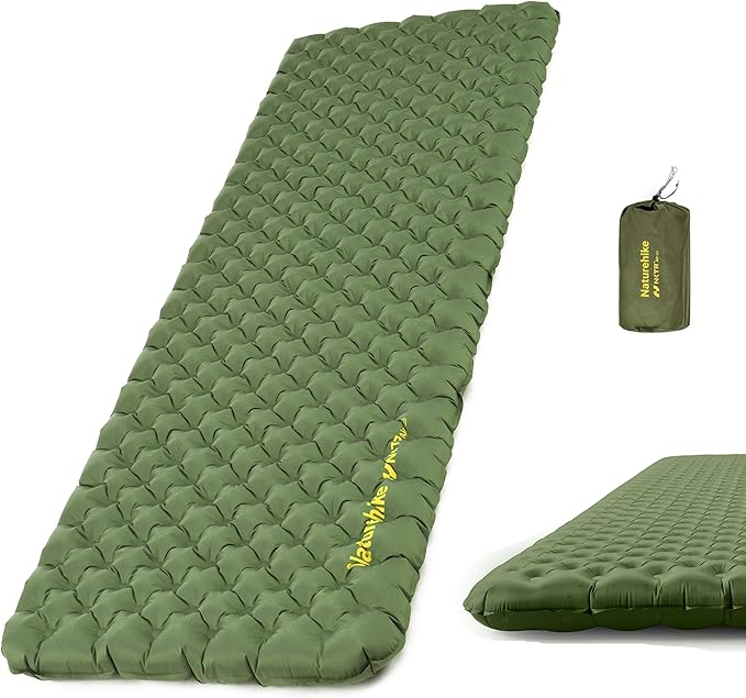 Naturehike 25oz Ultralight Sleeping Pad, Insulated Inflatable Sleeping Pad 4.6R, Lightweight Sleeping Mat for Camping, Hik...