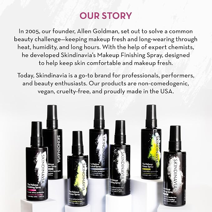 Skindinavia The Makeup Finishing Spray, Classic Makeup Setting Spray, All-Day Wear, Long-Lasting Up to 16+ Hours, Heat-Resistant & Waterproof, Cooling Fine Mist, 2.0 Oz