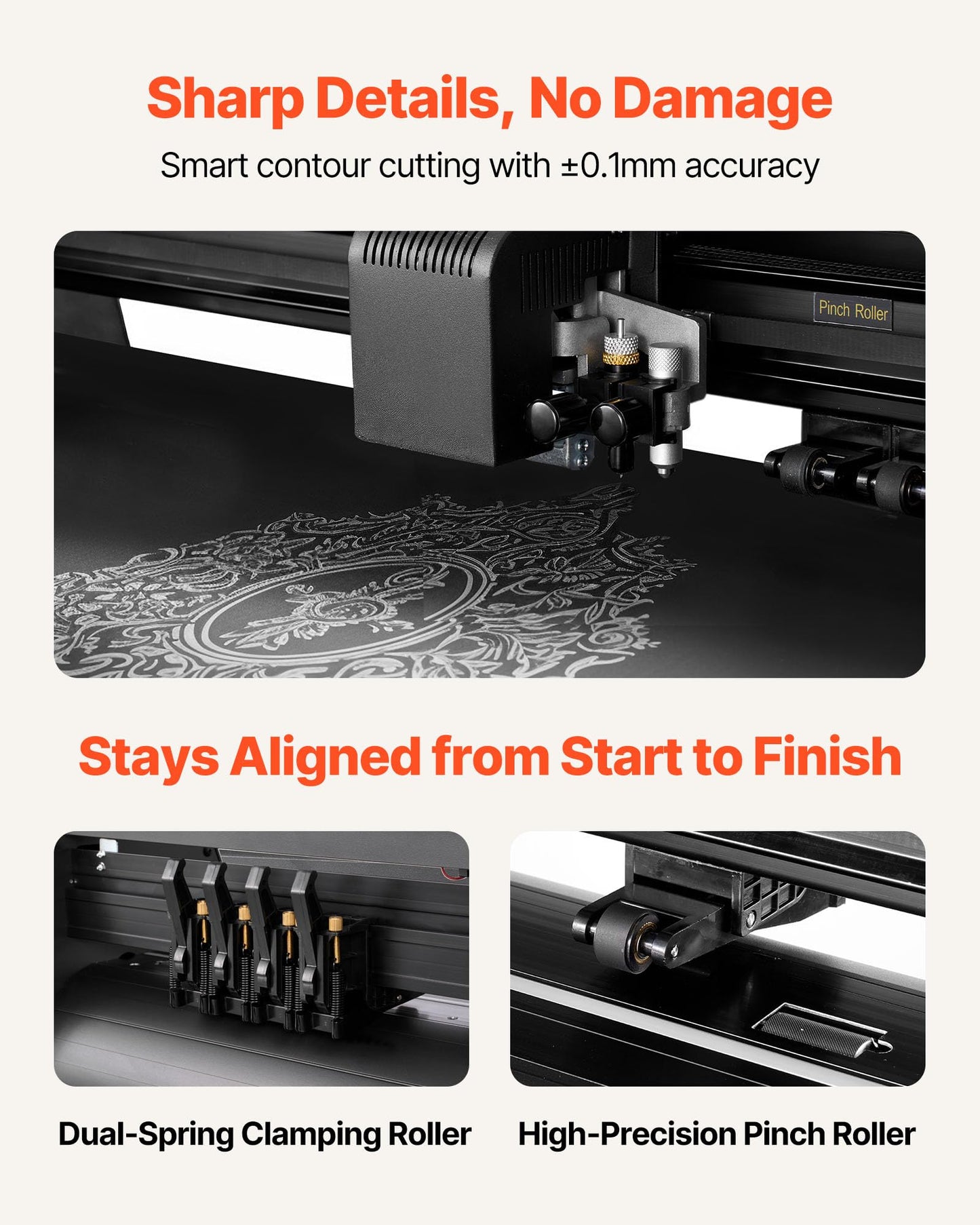 VEVOR Vinyl Cutter Machine, 34 inch Max Feed Width, Dual Blades, Adjustable Force and Speed, LED Display, Vinyl Plotter Cutter Printer with Signmaster Software for Compatible with Windows and macOS