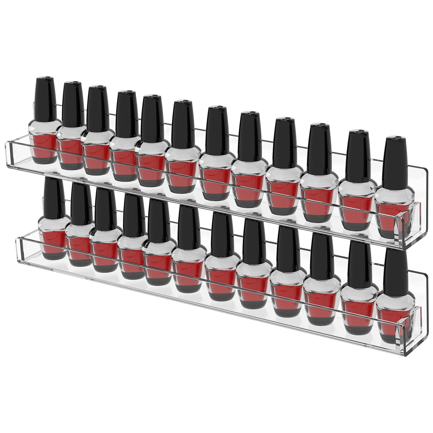6 Pack Nail Polish Shelves for Wall,Hanging Clear Acrylic Nail Polish Rack Wall Mounted Shelf for Nail Salon Wall Essential Oil