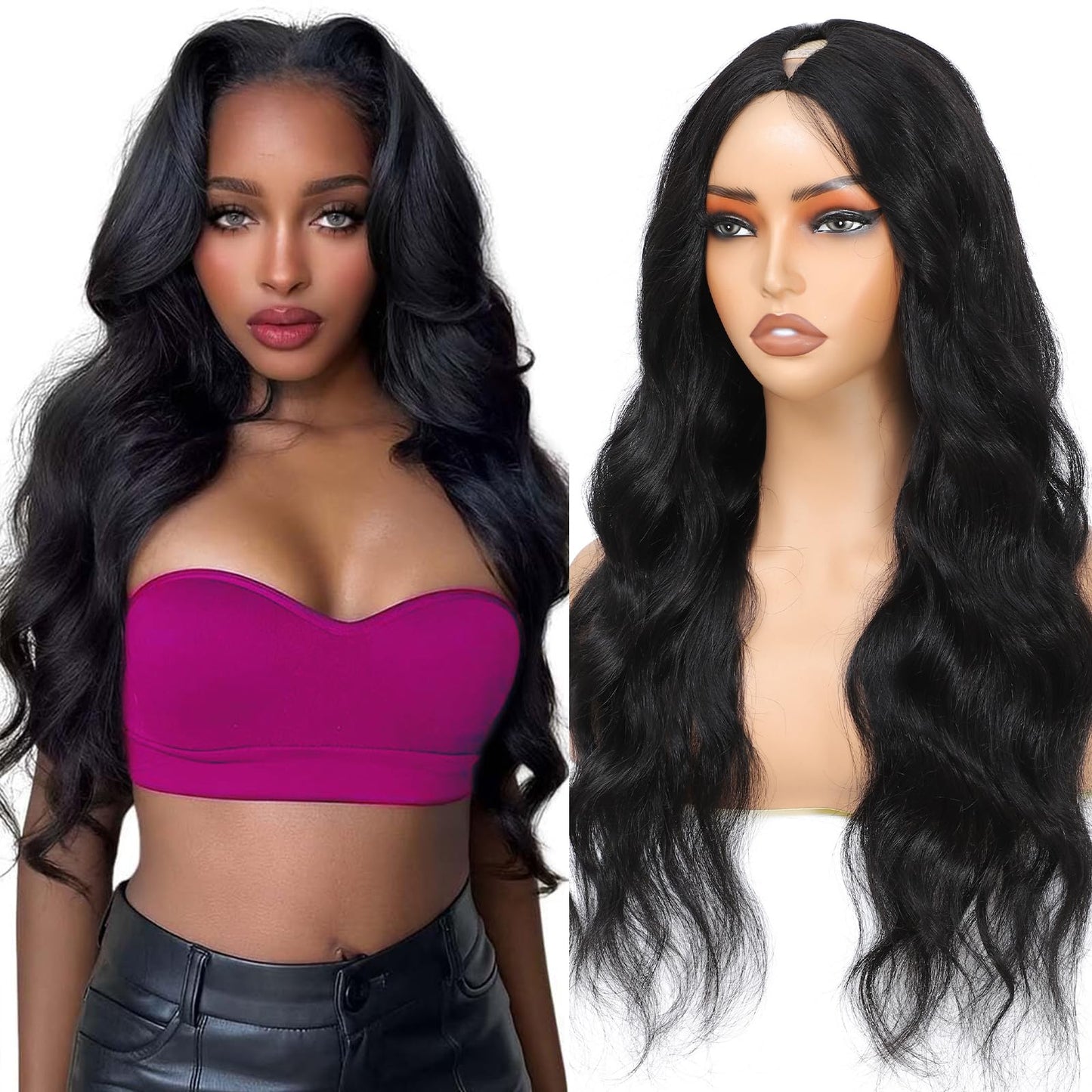 V Part Wig Human Hair Body Wave Upgrade U Part Human Hair Wig With Clips Glueless Wigs Human Hair Beginner Friendly V Shape Clip