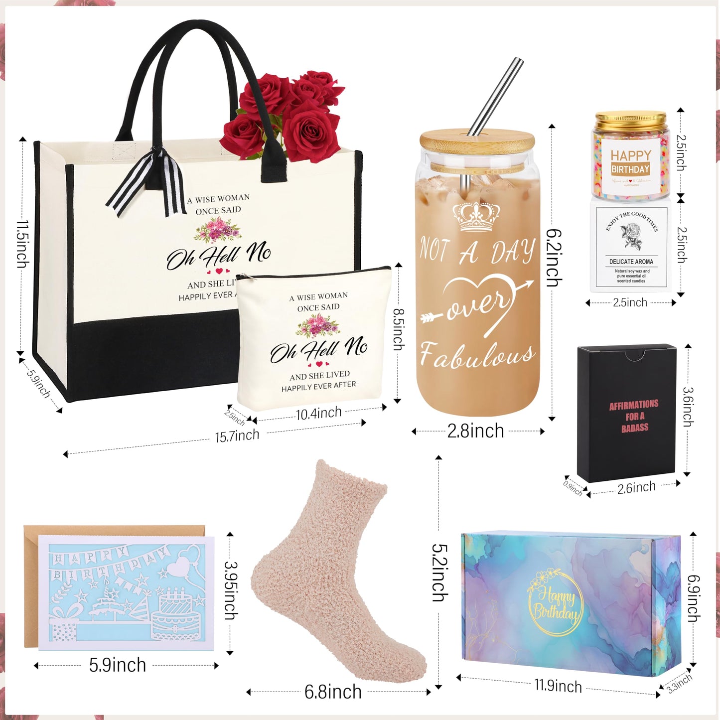 DOGMEM Birthday Gifts for Women, Best Friend Birthday Gifts for Women, Gift Basket for Her, Gift for Friends Sister Mom Grandma Aunt Nana