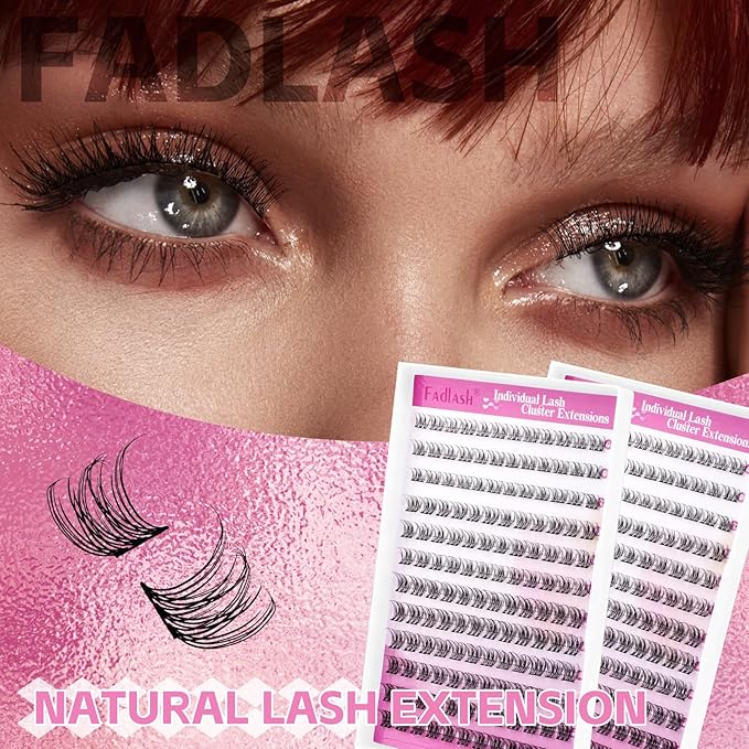 Natural Lash Clusters DIY Lash Extensions at Home Wispy Eyelash Extensions Individual Cluster Lashes 9-12mm Eyelash Cluster False Lashes by FADLASH (SLYW)