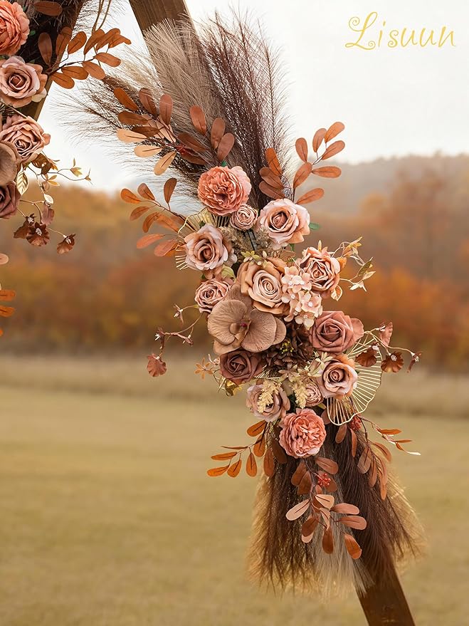Wedding Arch Flowers, Artificial Flowers for Decoration, Large Flower Swag for Boho Styles Wedding Ceremony Floral Decor - Pack of 2