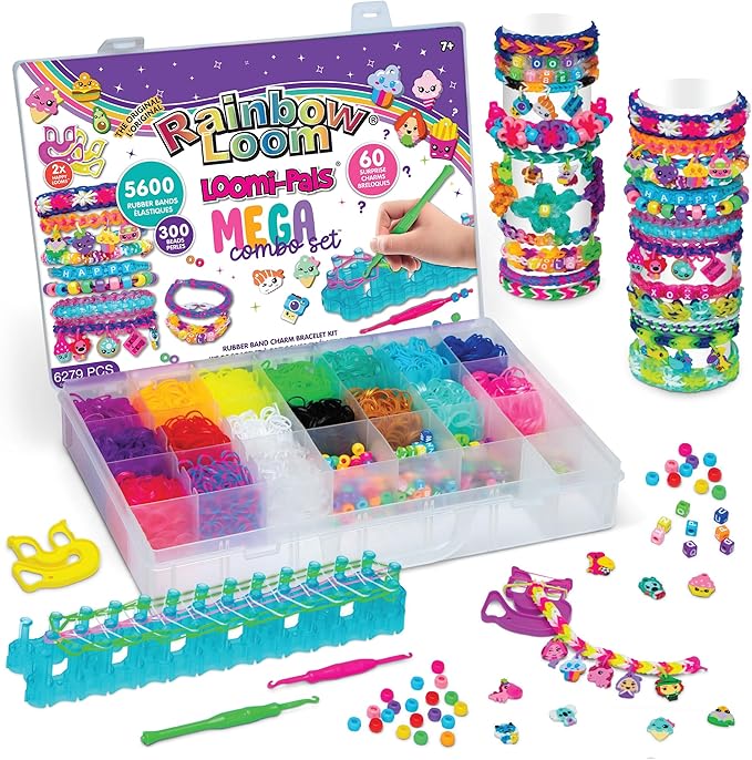 Rainbow Loom® Loomi-Pals™ MEGA Set, Features 60 Cute Assorted LP Charms, The New RL2.0, Happy Looms, Hooks, Alpha & Pony B...