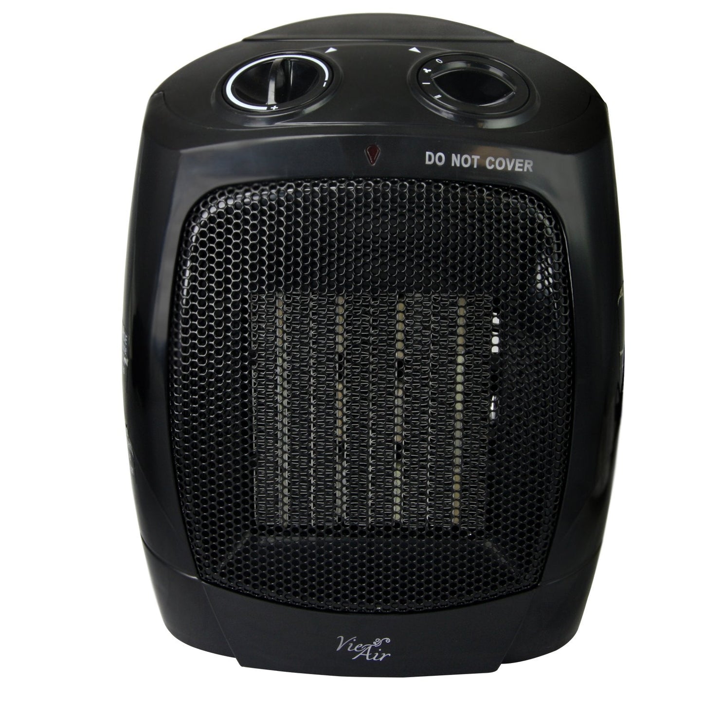 Vie Air Portable 3-Settings Ceramic Heater With Adjustable Thermostat, 1500W, Black