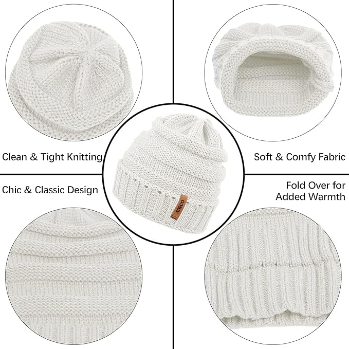 Aneco Winter Warm Sets Knitted Scarf Beanie Hat Touch Screen Gloves and Winter Ear Warmer for Men or Women