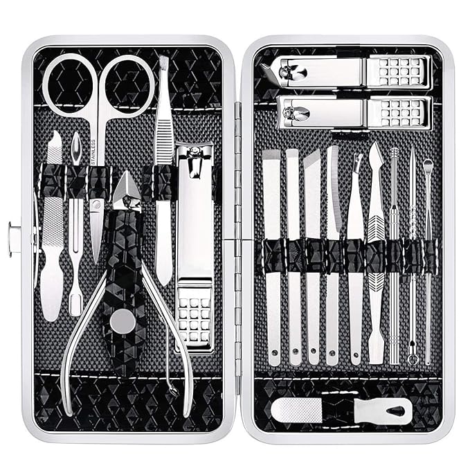 Nail Clippers Set Fingernail and Toenail Clipper Cutters Men's Accessories,Manicure Pedicure Kit Professional Grooming Kit...