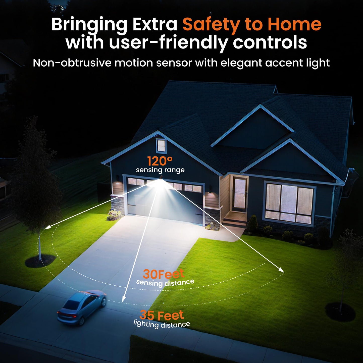 Mecanto 2 Pack Motion Sensor Light Outdoor Battery Operated, 4000mAh Rechargeable 600 Lumen Battery Outside Lights Spotlight, IP65 Waterproof for Porch, Garage, House