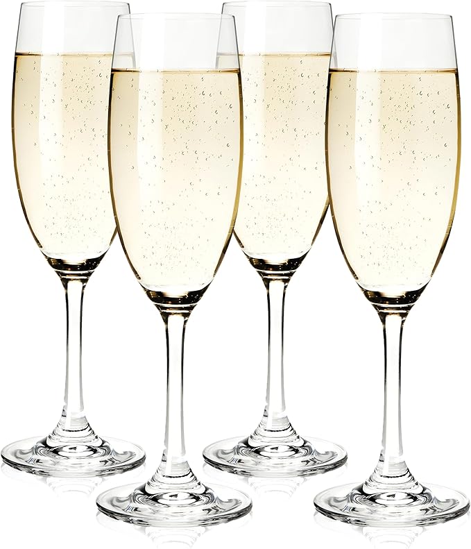 True Cuvée Champagne Flutes, Elegant Champagne Glasses Gift Set, Perfect for Sparkling Wine, Prosecco, Mocktails, Wedding ...