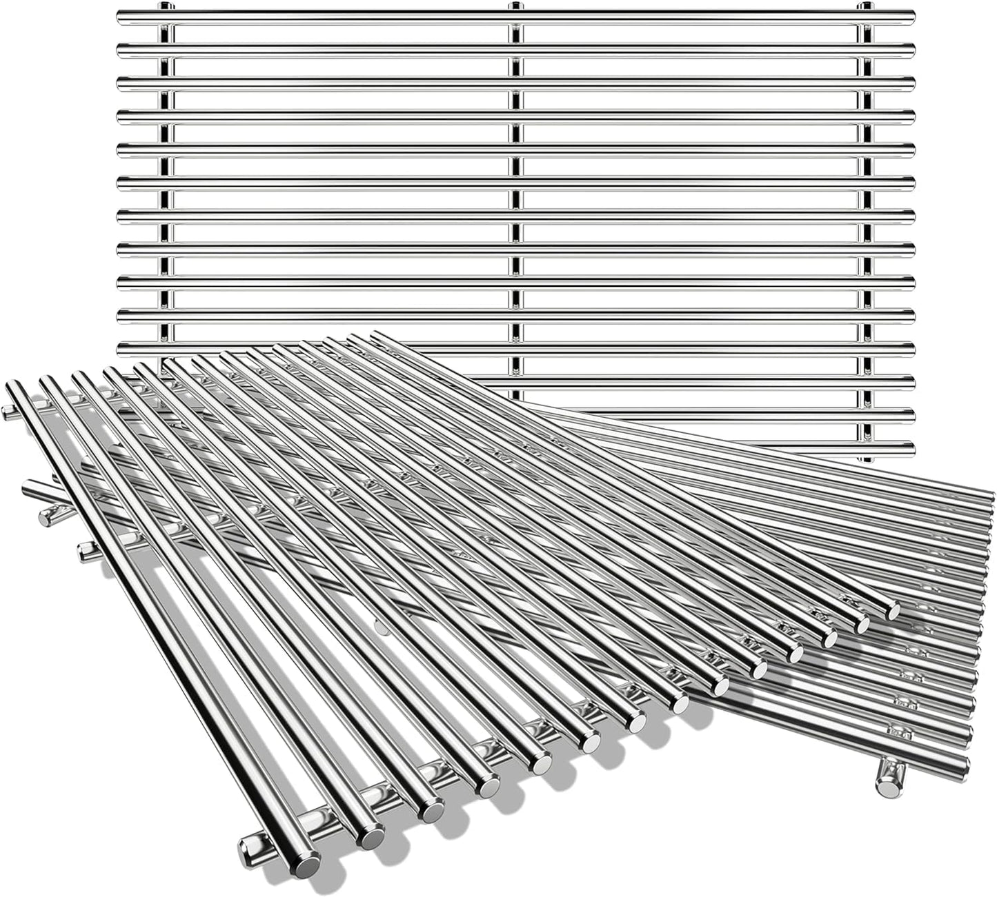 QuliMetal SUS304 9MM Grill Grates for Weber Genesis II E-410/E-415/E-435, Grill Parts for Genesis II/LX E-440 Series Gas Grills, 304 Stainless Steel Grill Grates Parts for Weber GS4 66089 66097