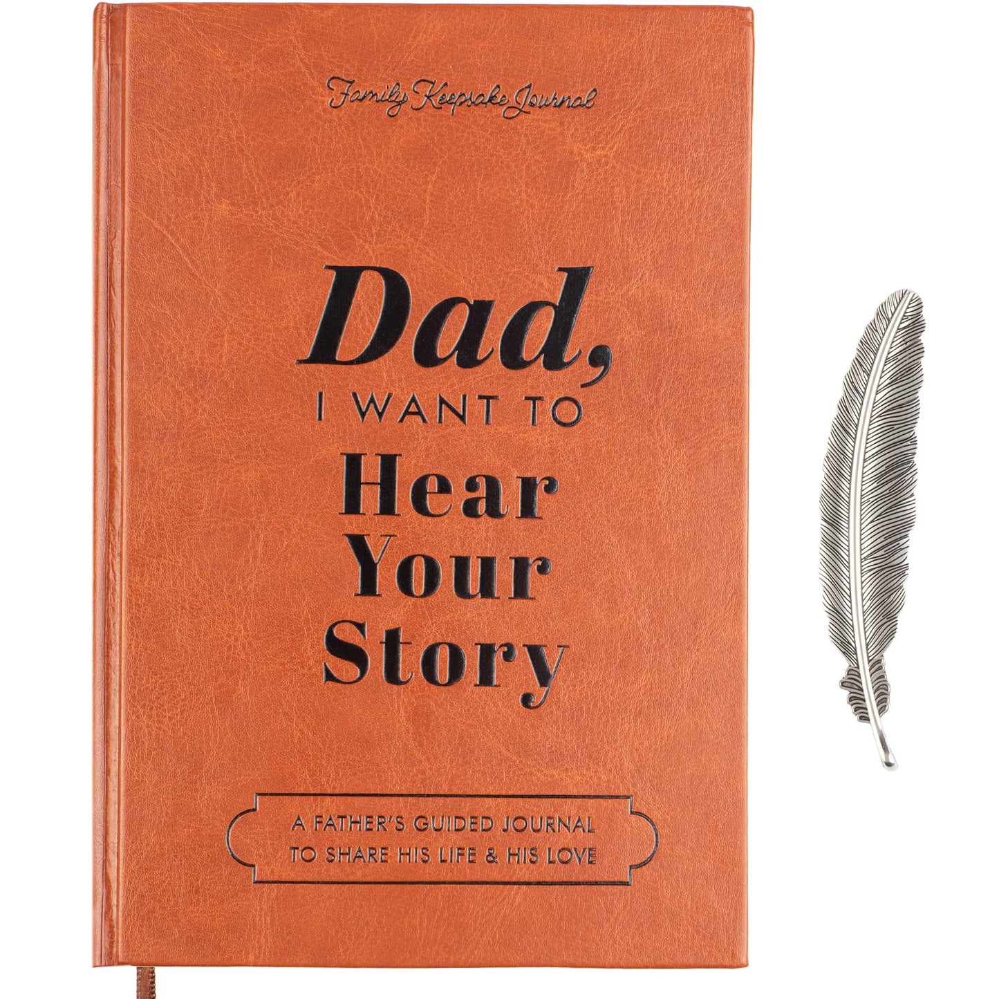 Dad, I Want to Hear Your Story, Gifts for Dad, Leather Hardcover Journal with Prompts 250+, Papa Gifts for Birthday, Father's Day, Christmas, Dads Story Memory Book, Guided Journal to Share His Life