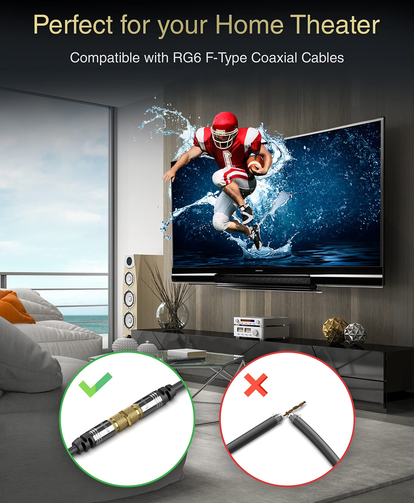 Bluerigger Coaxial Coupler (2 Pack) - Cable Connectors For Coaxial Cable Extension, F81 Extension Adapter - Works With Hdtv, Ant