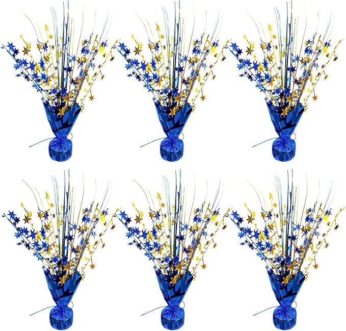 YinNorth 6 Pack Metallic Foil Spray Table Centerpiece Decoration Star Brust Glitter Table Topper Decor for Birthday Gradua...