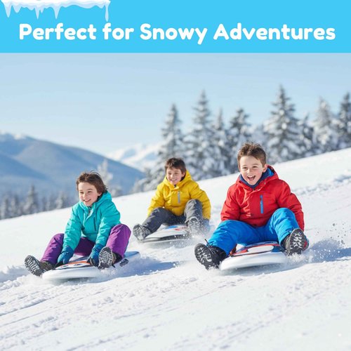 CocoNut Outdoor- 43" Double-Rider Rocket Ship Foam Snow Sled 2 Pack - Lightweight Foam Toboggans with Grip Handles and Slick Bottom for Increased Speeds, Ideal for Kids & Tweens & Teens