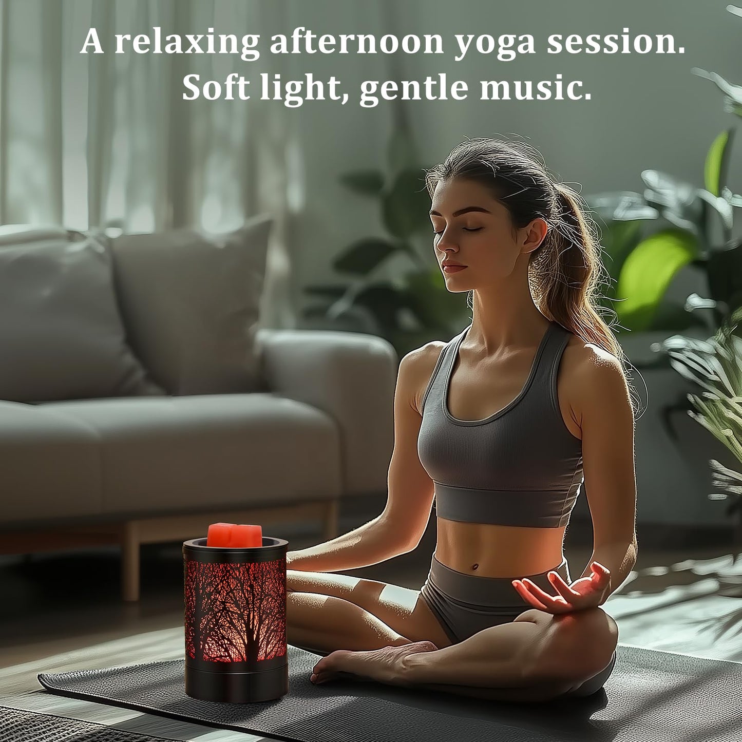 Enaroma Fragrance Wax Melts Warmer with 7 Colors LED Changing Light Classic Black Forest Design Scent Oil Candle Warmer
