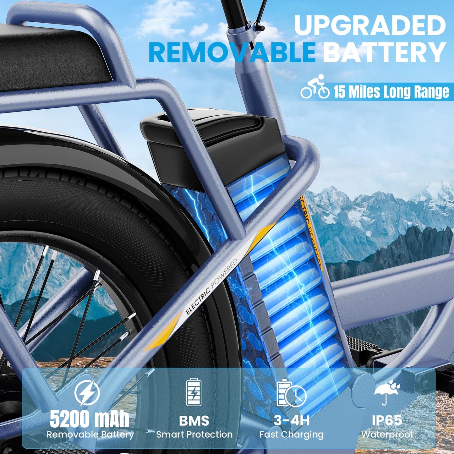 Caroma Peak 500W Electric Scooter with Seat, 20" X 3" Off-Road Tires, 36V Battery, 15Miles Range, 20MPH Top Speed, Adjustable Electric Scooter for Adults with Basket(Gray)