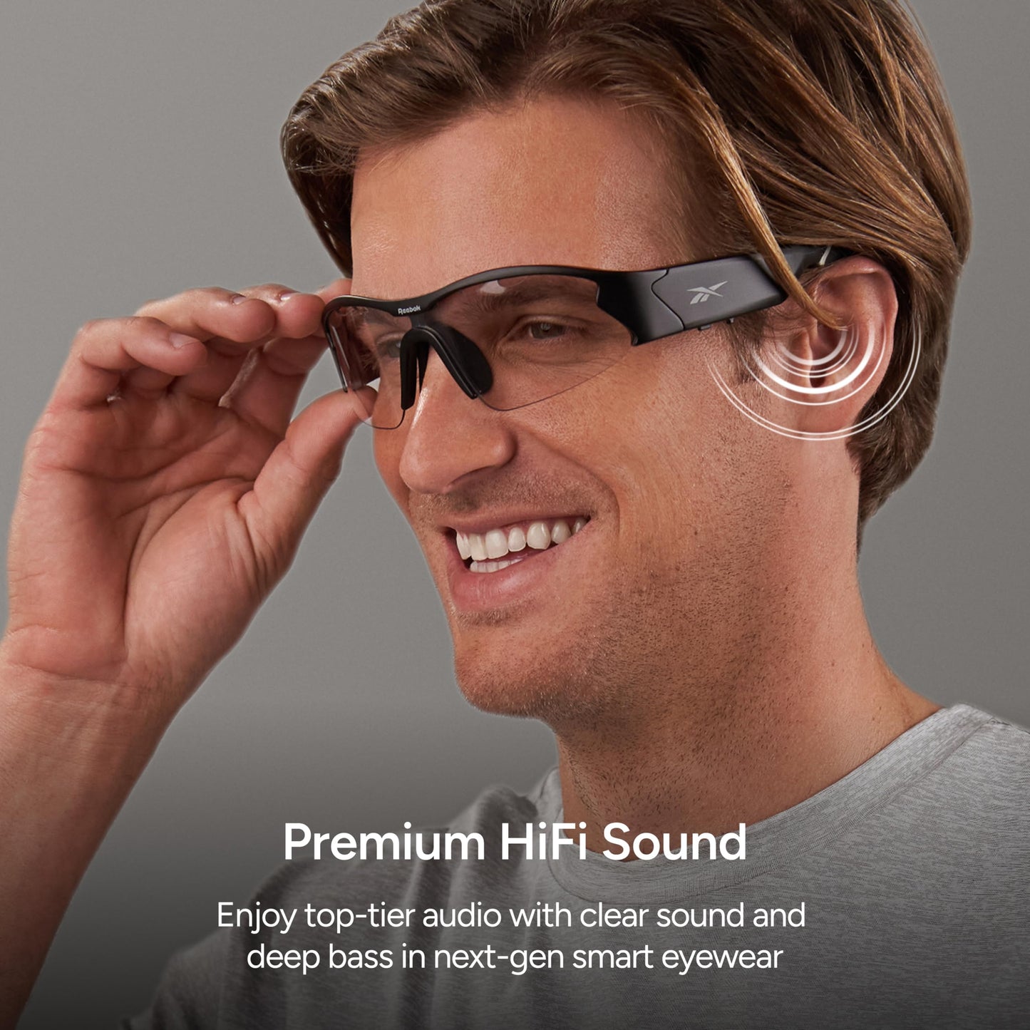 Reebok Octane Shift Smart Eyewear Powered by Lucyd - Photochromic Adaptive Lens - HiFi Bluetooth Sport Glasses