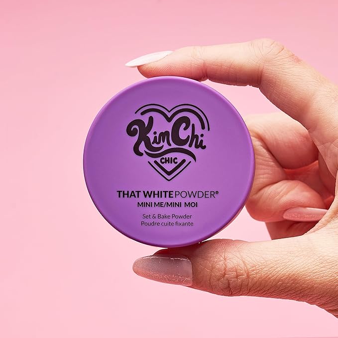 KimChiChic Beauty Mini Me That White Powder Set and Bake Mattifying Setting Powder for Makeup, Soft Natural Face Makeup Helps Minimize the Appearance of Fine Lines, 0.17 oz, White