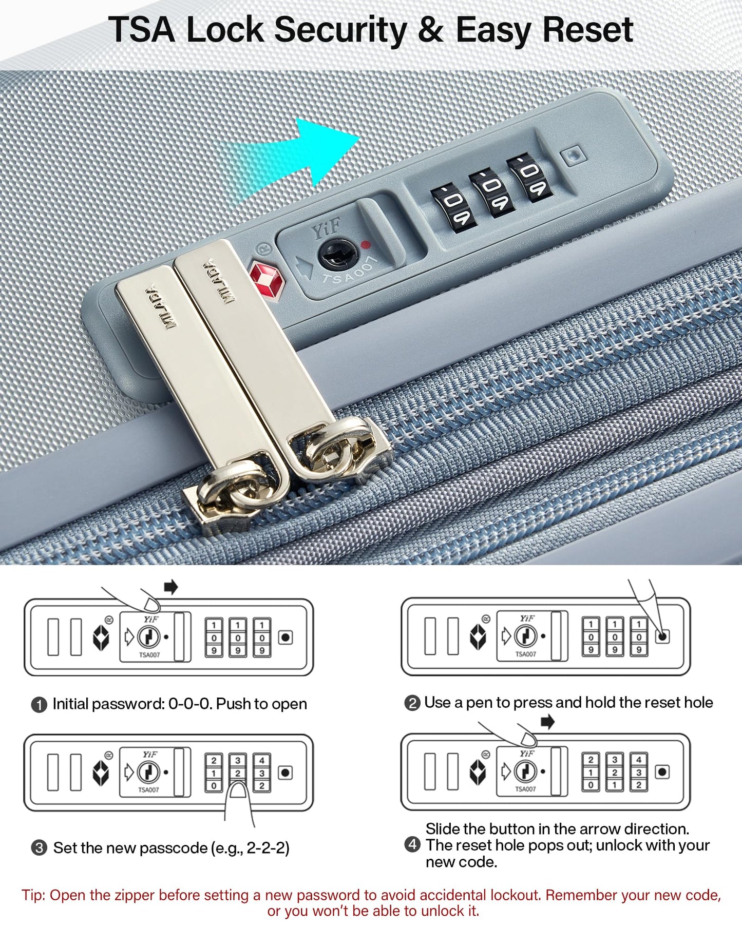 MILADA 20 Inch Expandable Carry On Luggage, Airline Approved Hard Shell Carry On Suitcase with Dual 360° Spinner Wheels & TSA Lock, Lightweight PC Rolling Suitcase for Travel, Arctic Silver