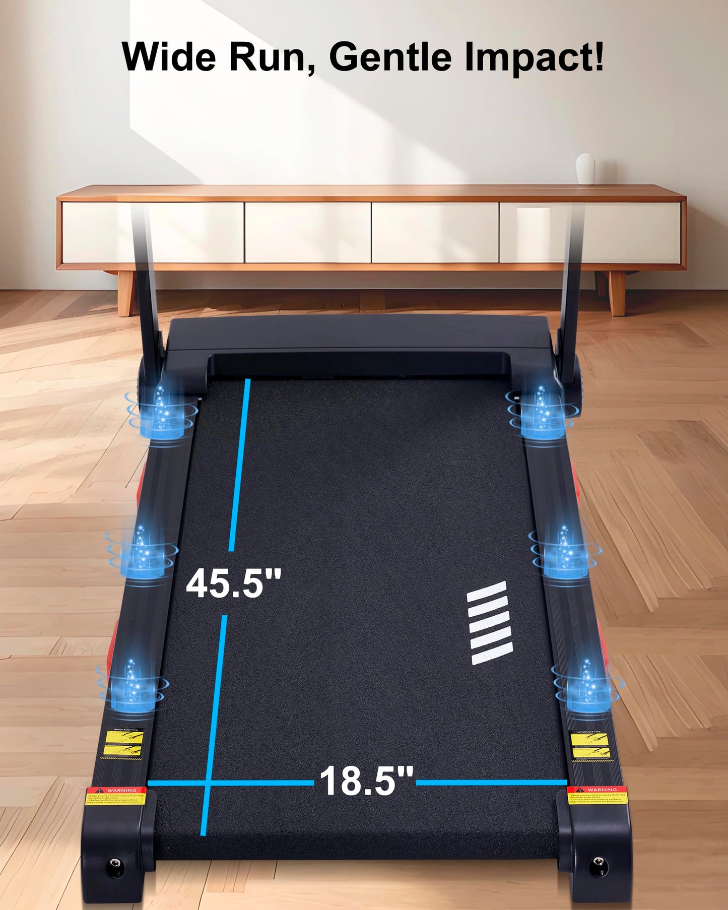 ATEEDGE Auto Incline Treadmill, 20% Incline, 3.0HP, 10 MPH Running Machine, 18.5" Wide Belt, 350 lbs Capacity, Treadmill for Home with Bluetooth App