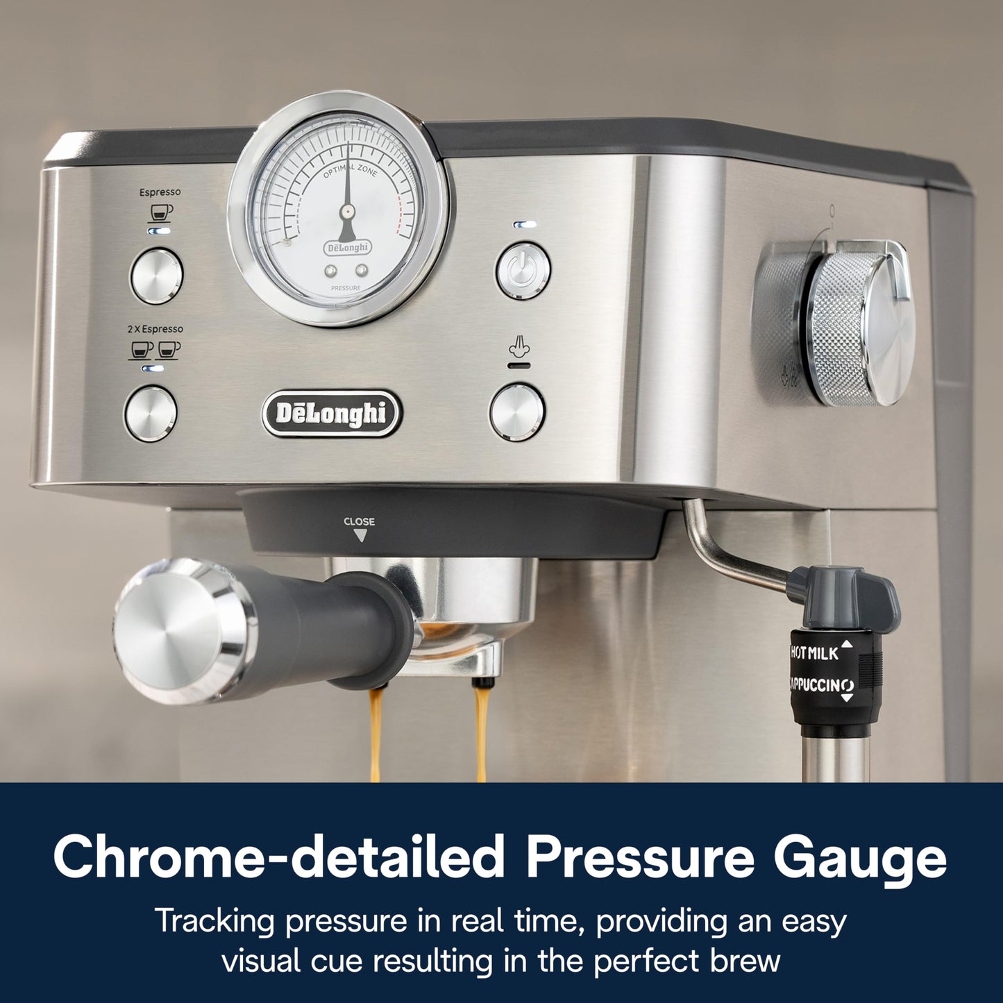 De’Longhi Classic Espresso Machine with Milk Frother, 15-Bar Pump & Temperature Control - Barista Coffee Maker Kit for Espresso, Latte, Cappuccino & Iced