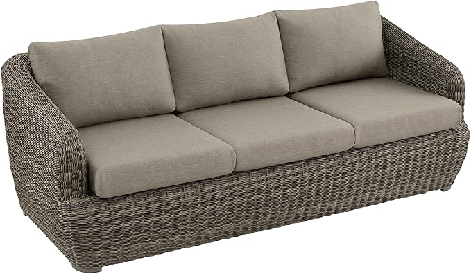 CHITA 4 Pieces Patio Wicker Furniture Set, Outdoor Rattan Bistro Set with Removable Thickened Cushions, Fully Assembled
