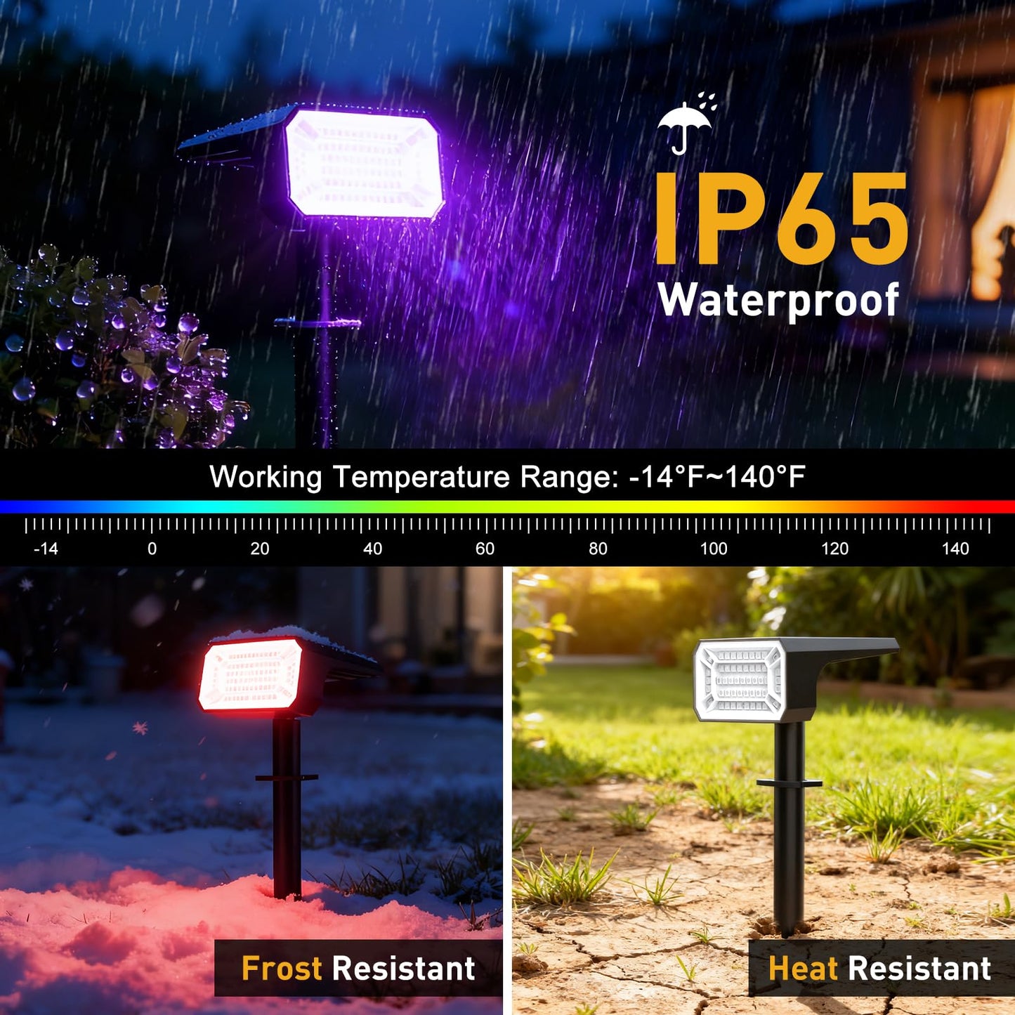 NACINIC Solar Color Changing Spot Lights Outdoor Waterproof IP65, [8 Pack/32 LED/7 Modes] 2-in-1 Landscape Spotlights, Auto On/Off High Lumens Solar Spot Lights for Outside Yard Garden Pathway Walkway