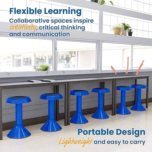 ECR4Kids ACE Active Core Engagement Wobble Stool, 20-Inch Seat Height, Flexible Seating, Blue